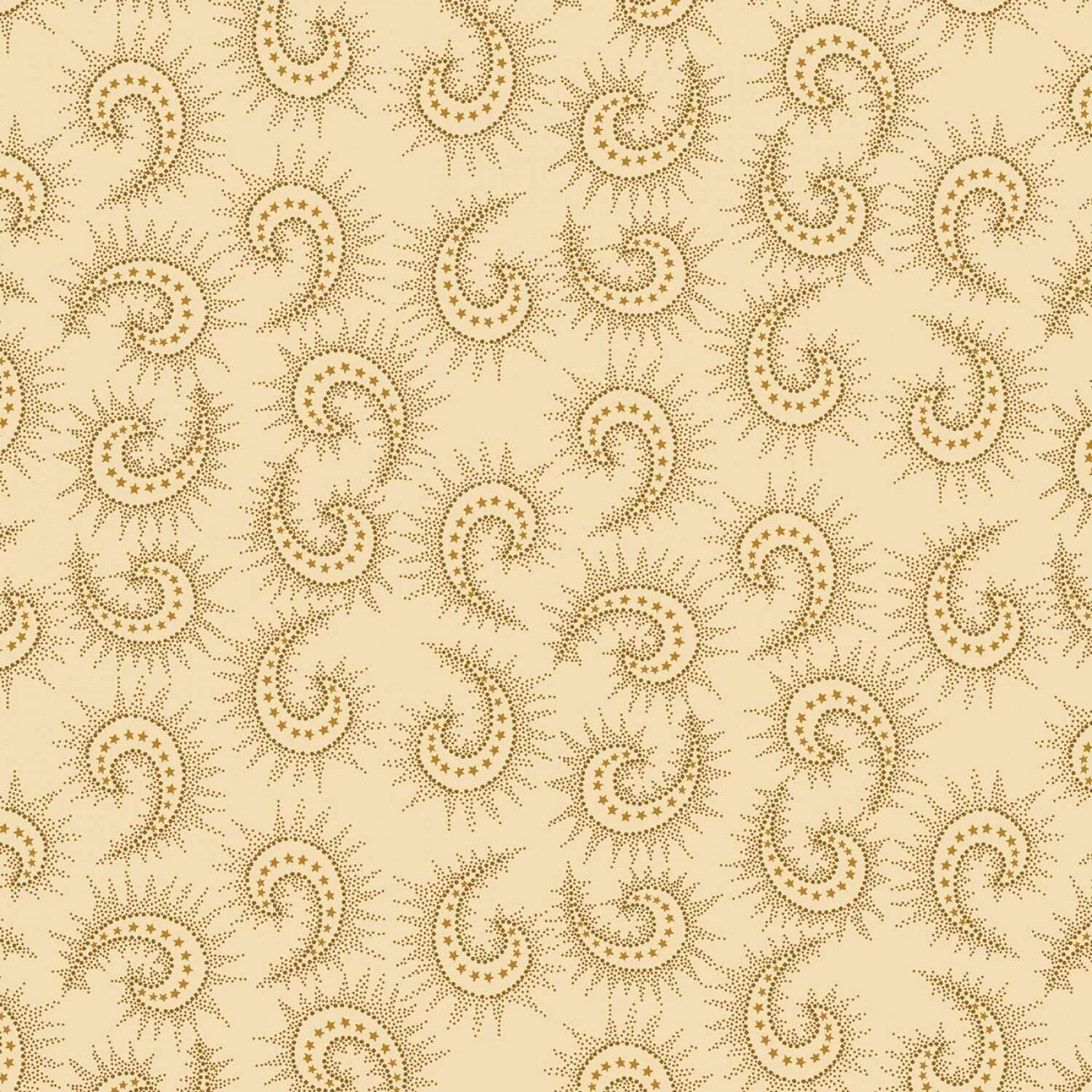 Cream Spiked Paisley And Swirls