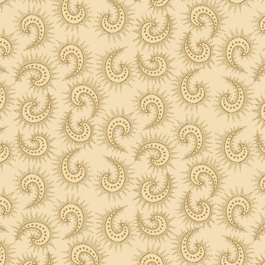 Cream Spiked Paisley And Swirls