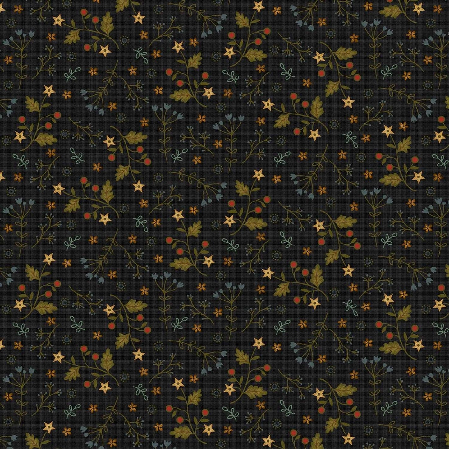 Farm to Market by Jan Mott Black Mini Floral # 2561-99