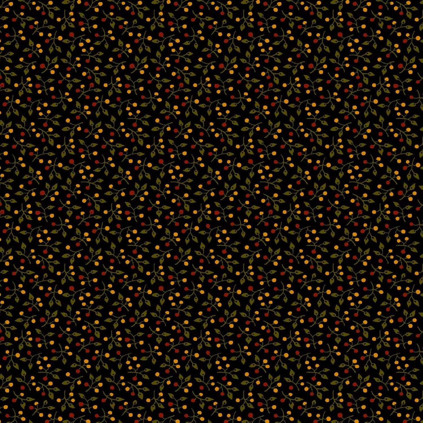 Grasslands by Laura Berringer Black Berries Flannel # R3825-BLACK