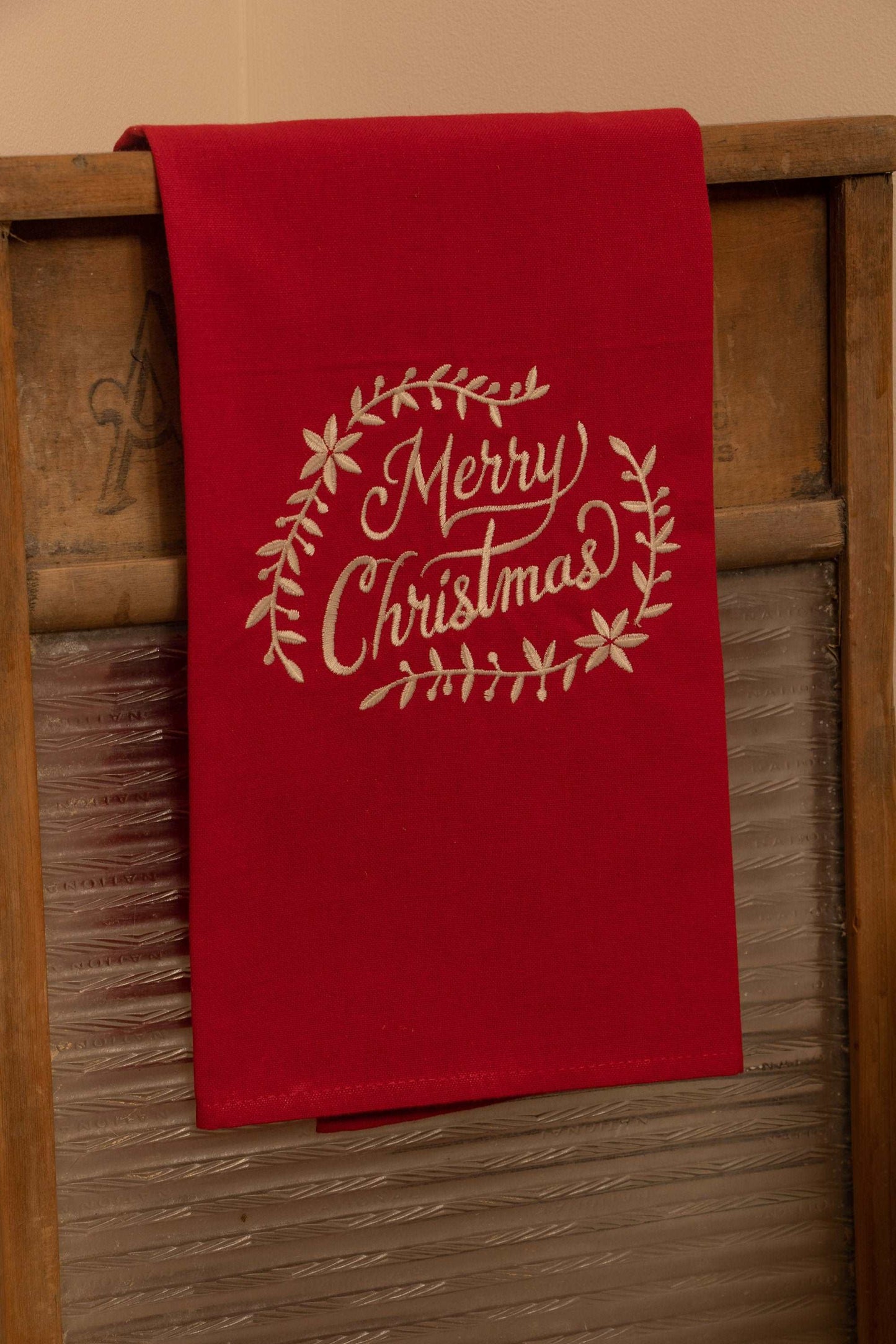 Primitive Farmhouse Christmas Towel Item #1006