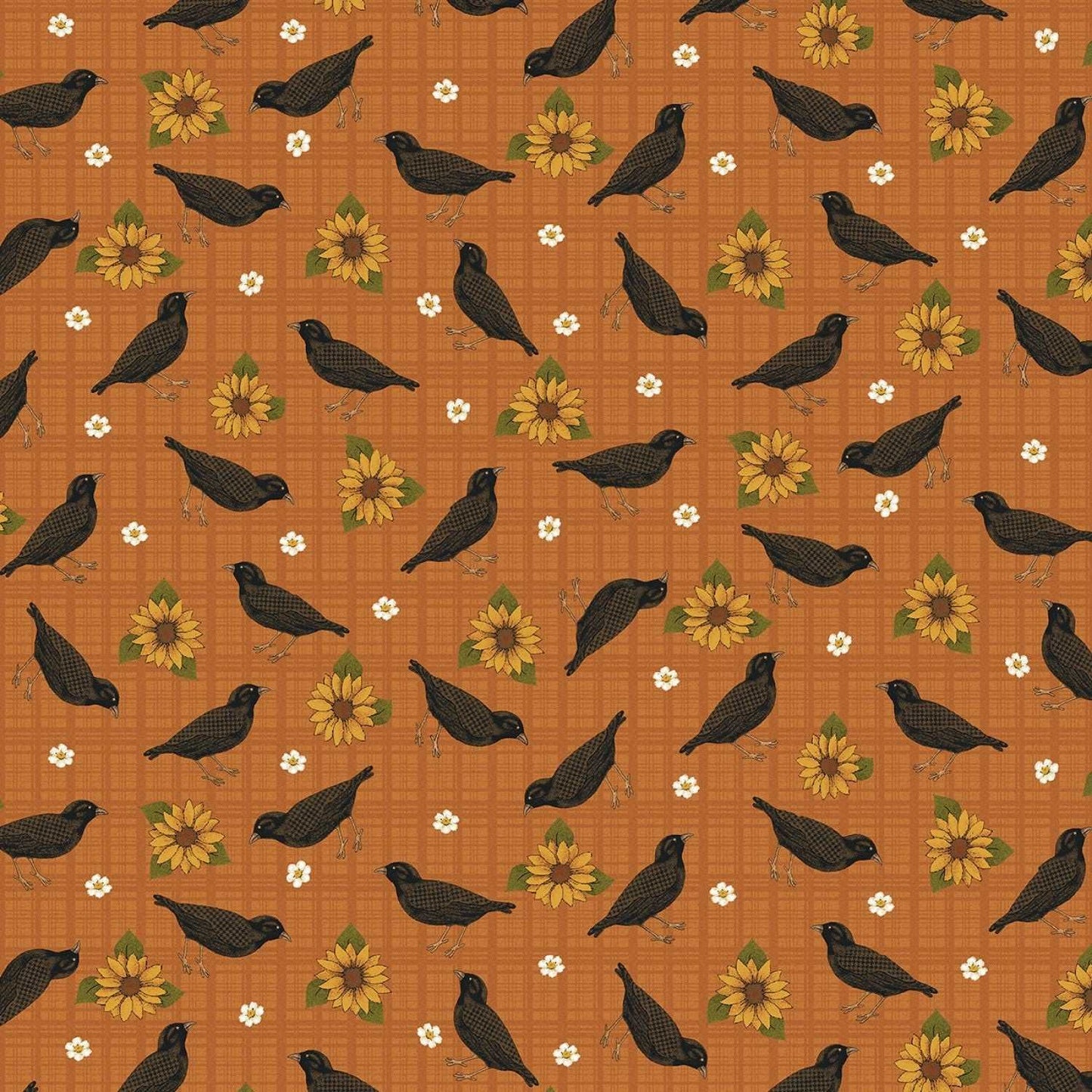 A Wooly Autumn by Cheryl Haynes Orange Birds Leaves & Blooms # 13058B-39