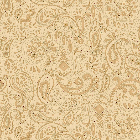 Beige Paisley Tiny Dot 108in Wide Back  by Kim Diehl # 0891-44