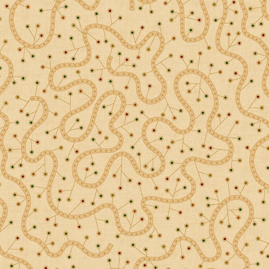 Beige Swirly Vine 108in Wide Back by Kim Diehl  # 0892-44