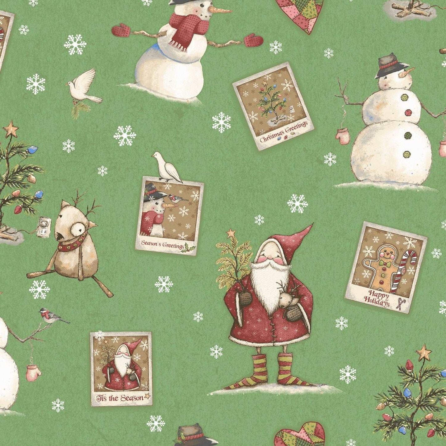 Postcard Christmas by Davis Studio Mint Holiday Toile # Y3511-110