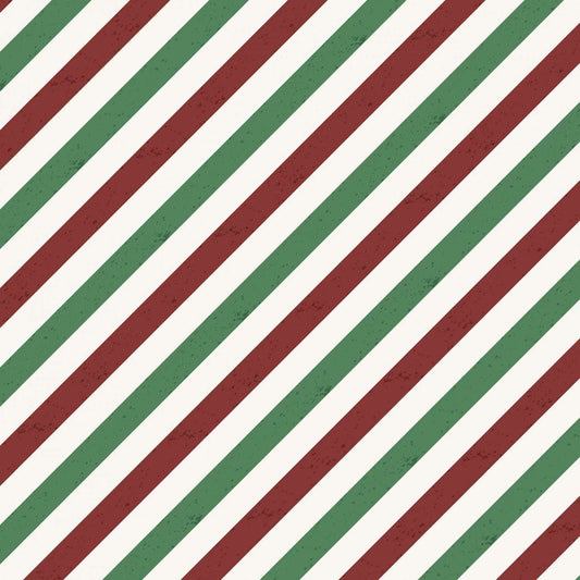 Postcard Christmas by Davis Studio Multi Christmas Diagonal Stripe # Y3515-55