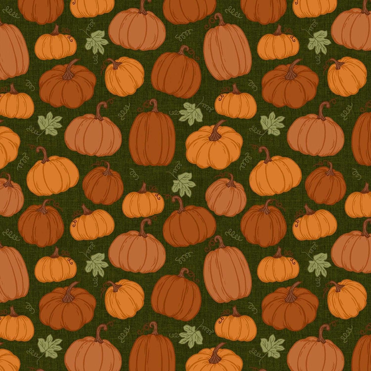 Harvest Farm by Painted Sky Dark Green Rustic Pumpkins # 13047B-45