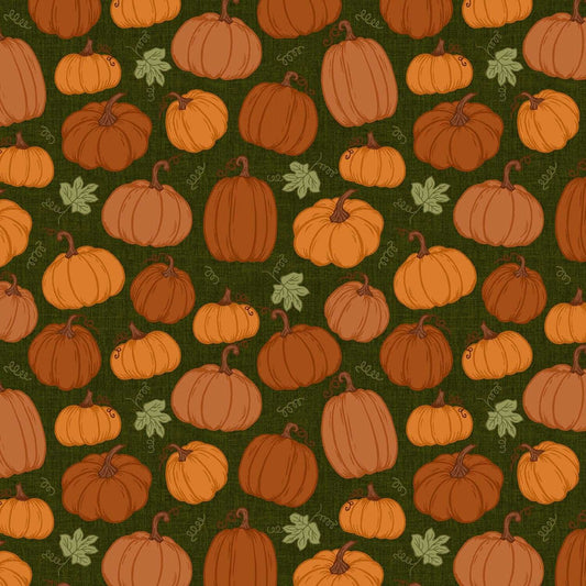 Harvest Farm by Painted Sky Dark Green Rustic Pumpkins # 13047B-45