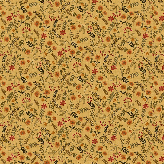 Cavalier Crows by Jan Mott Gold Wildflower Calico # 2811-33