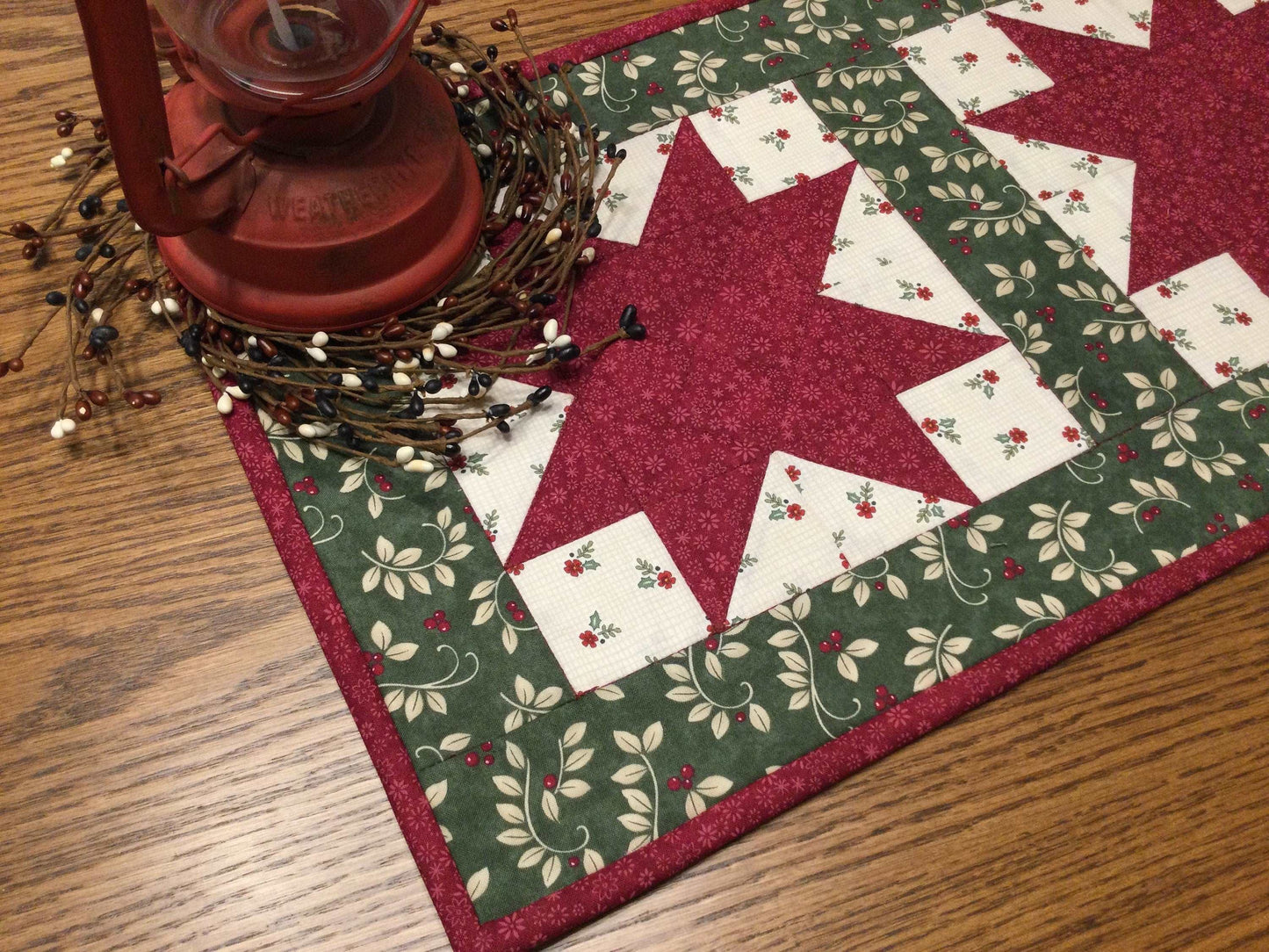 Primitive Farmhouse Christmas Table Runner Item #1527