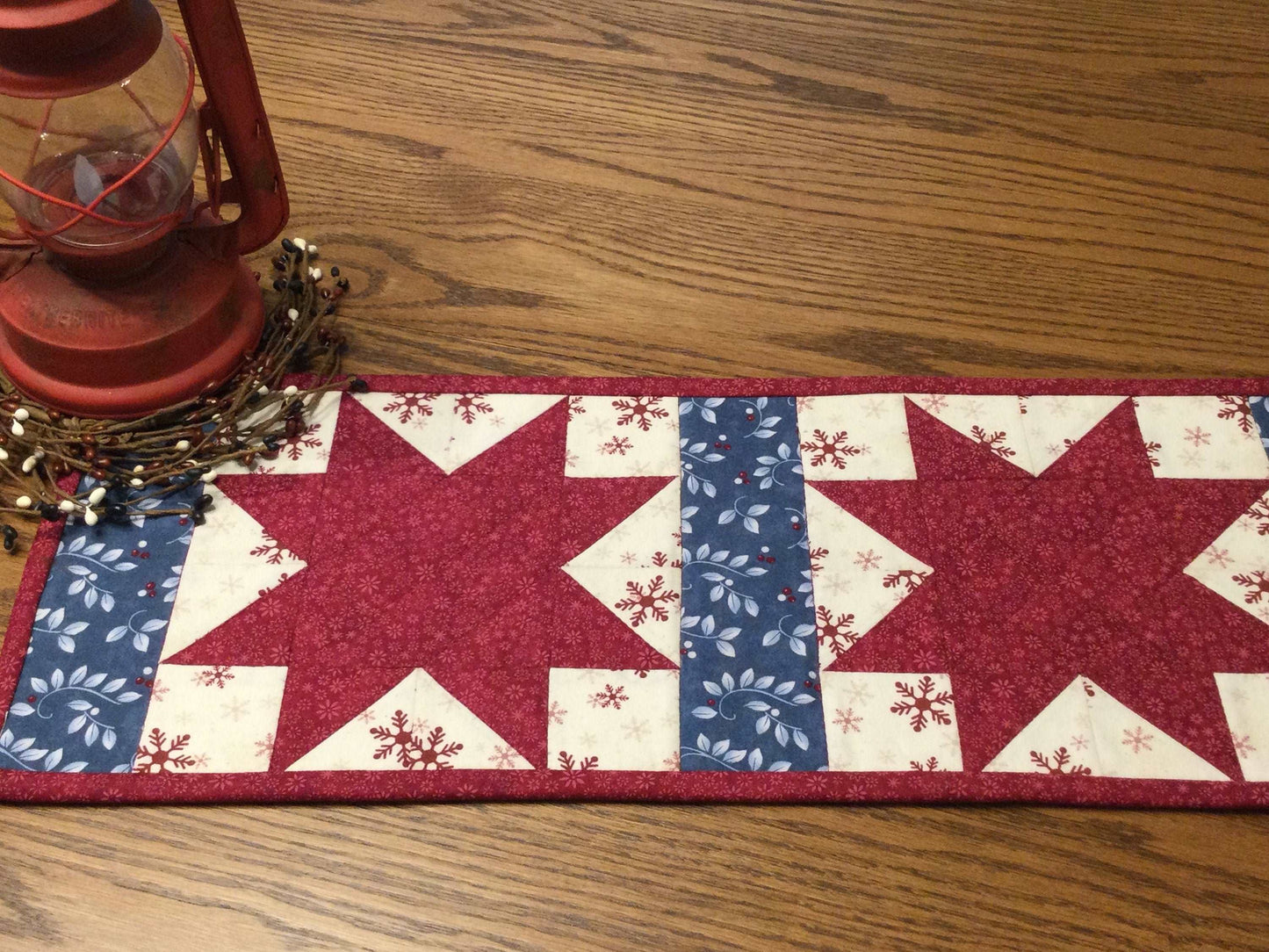 Primitive Farmhouse Christmas Table Runner  Item #1524