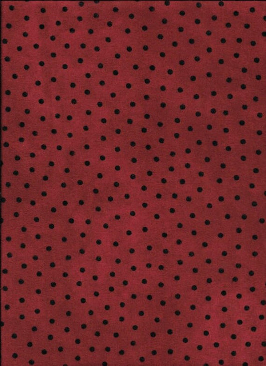 Woolies Flannel By Bonnie Sullivan From Maywood Studios, Black Dots On Red
