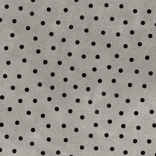 Woolies Flannel By Bonnie Sullivan From Maywood Studios, Black Dots On Gray
