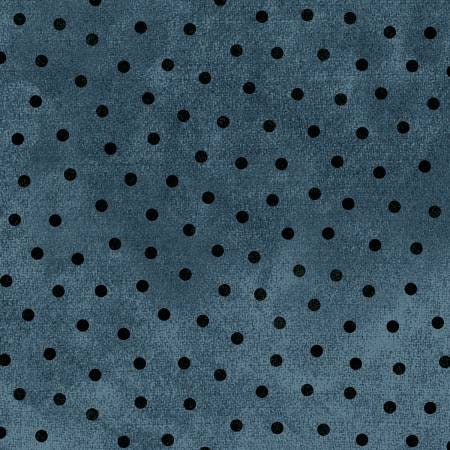 Woolies Flannel By Bonnie Sullivan From Maywood Studios, Black Dots On Blue