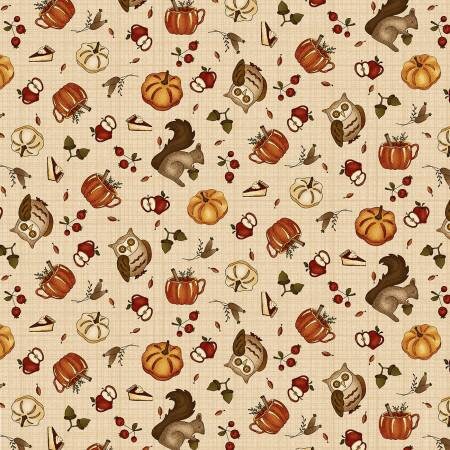 Hello Fall by Hannah West Cream Allover Novelty # 2689-33