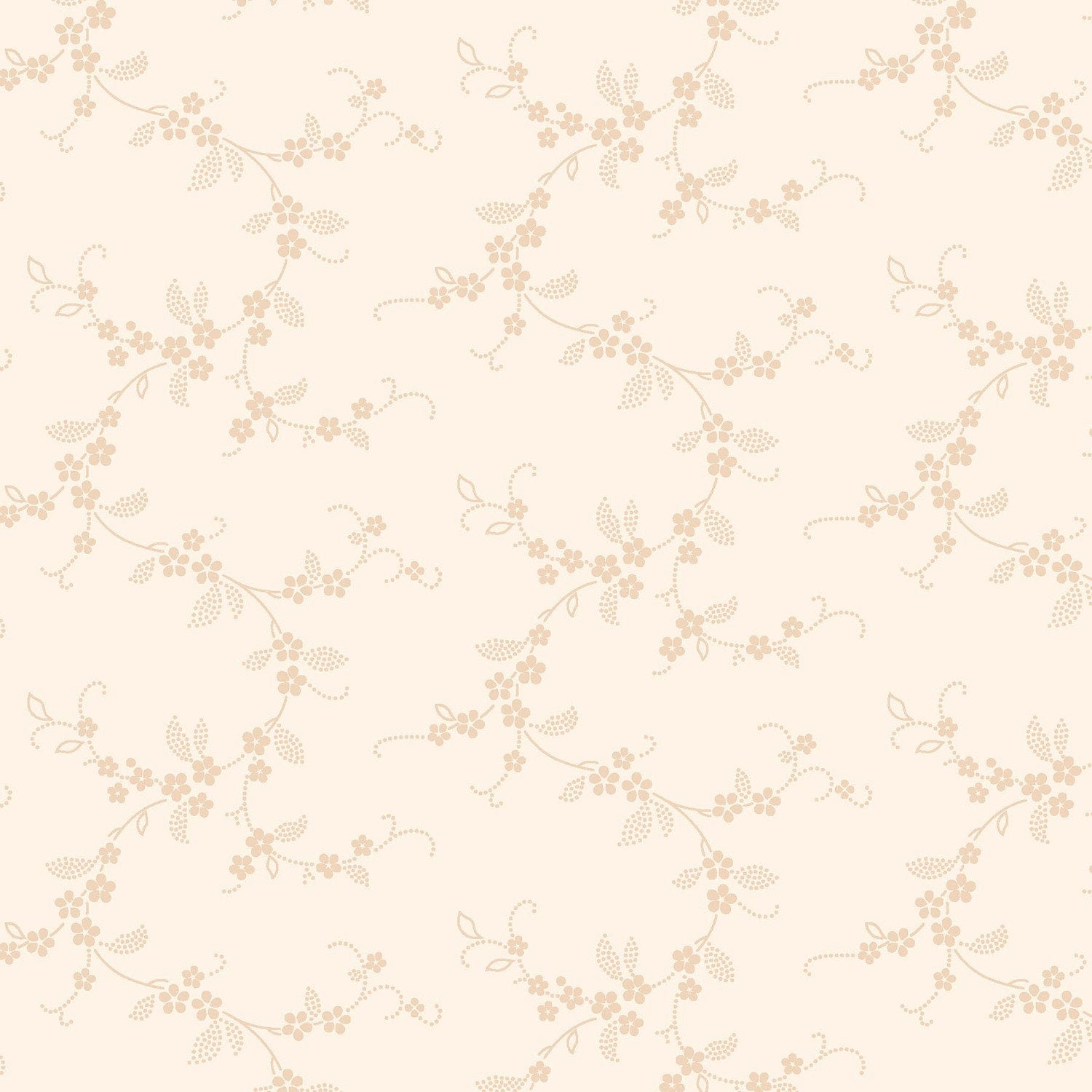 Apple Cider 16 by P&B Textiles Collection White Floral Vine # AC16200-W