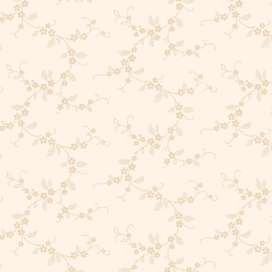 Apple Cider 16 by P&B Textiles Collection White Floral Vine # AC16200-W