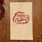 Primitive Farmhouse Embroidered Christmas Towel Item  #1002