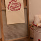 Primitive Farmhouse Embroidered Christmas Towel Item  #1002