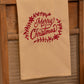 Primitive Farmhouse Embroidered Christmas Towel Item  #1002