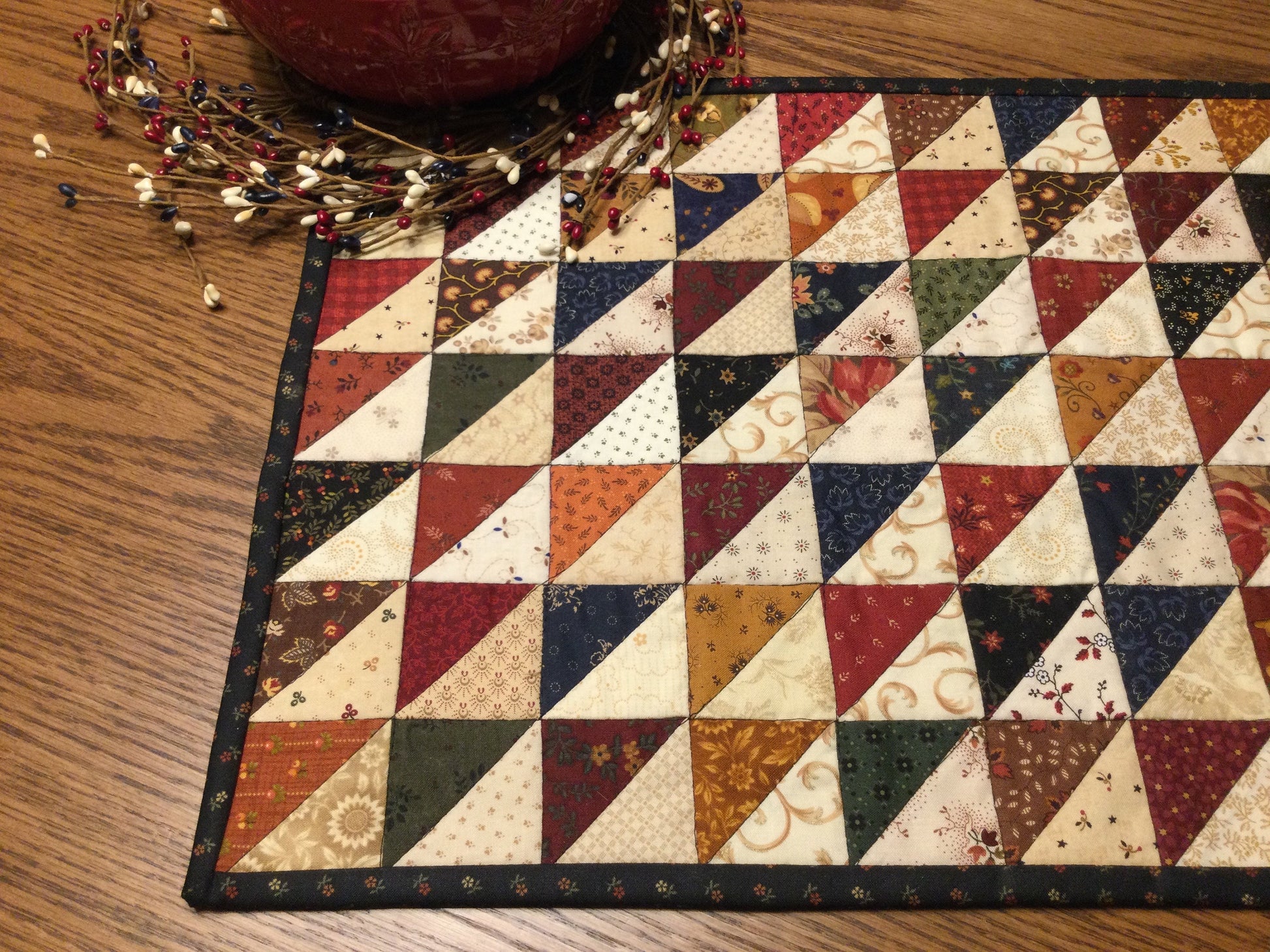 Primitive Farmhouse Scrappy Table Runner RESERVED FOR BONNIE Item #1516