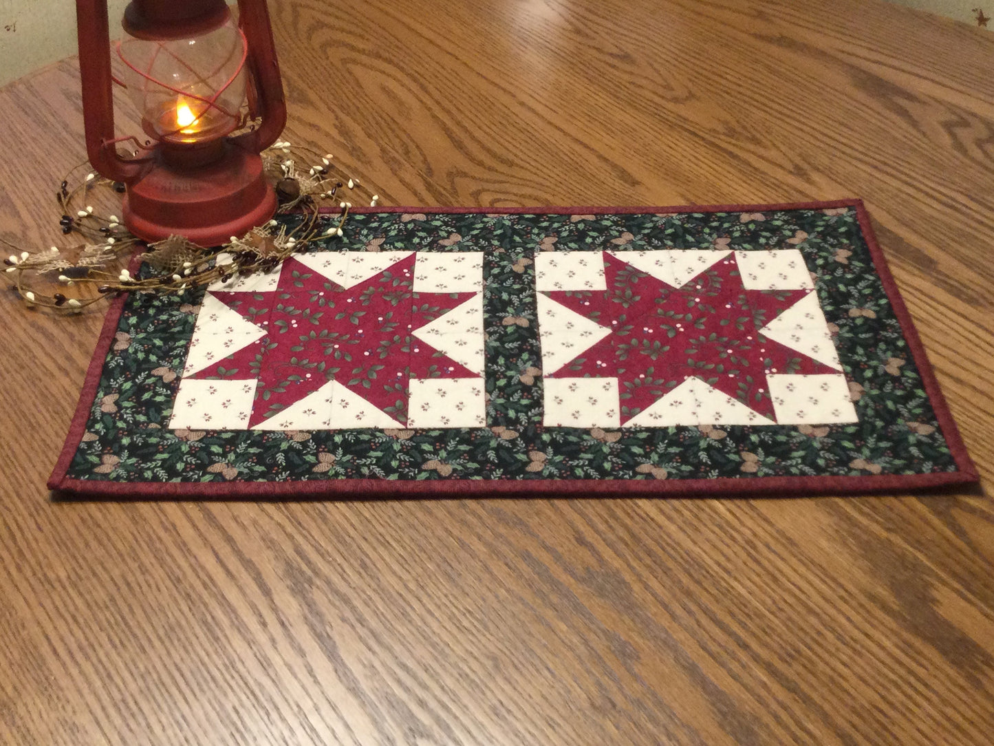 Primitive Farmhouse Christmas Table Runner Item #1581