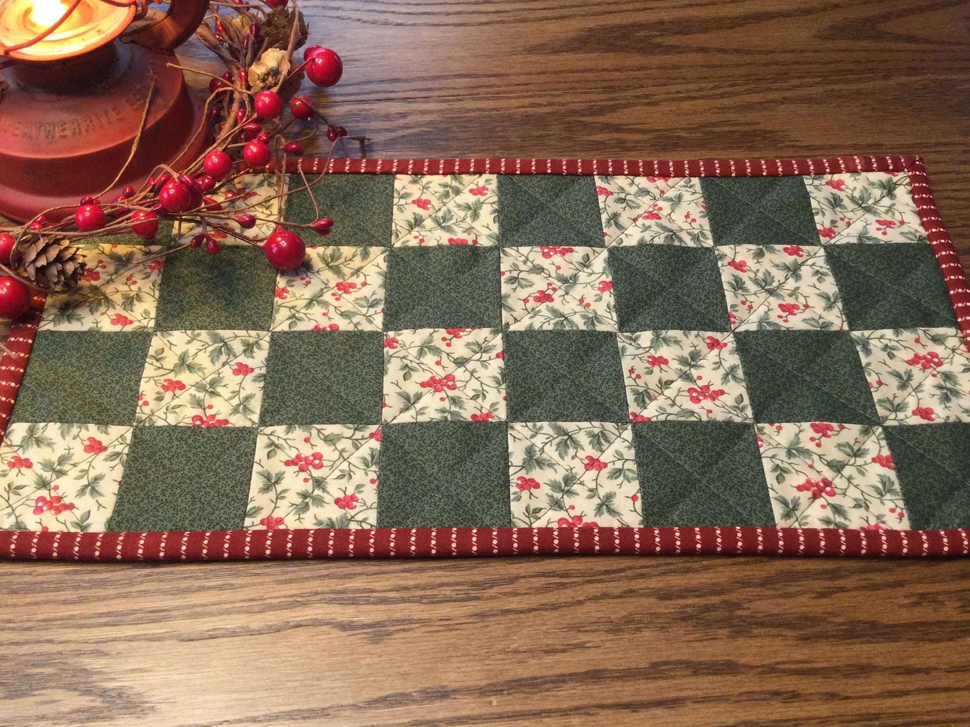 Primitive Farmhouse Christmas Table Runner Item #1804