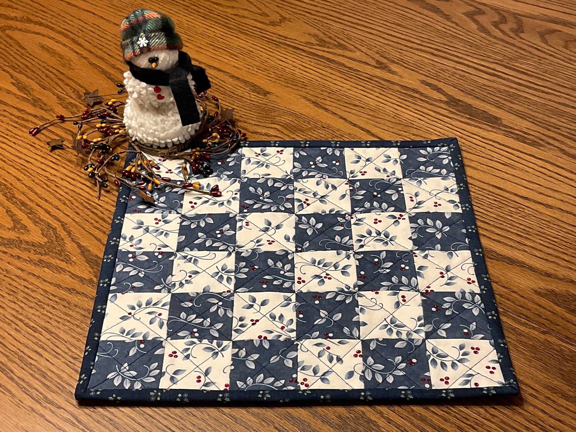 RESERVED FOR KRISTINE Primitive Farmhouse Winter Table Topper Item #1622