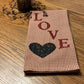 Primitive Farmhouse Valentine Towels Item #1601
