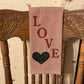 Primitive Farmhouse Valentine Towels Item #1601