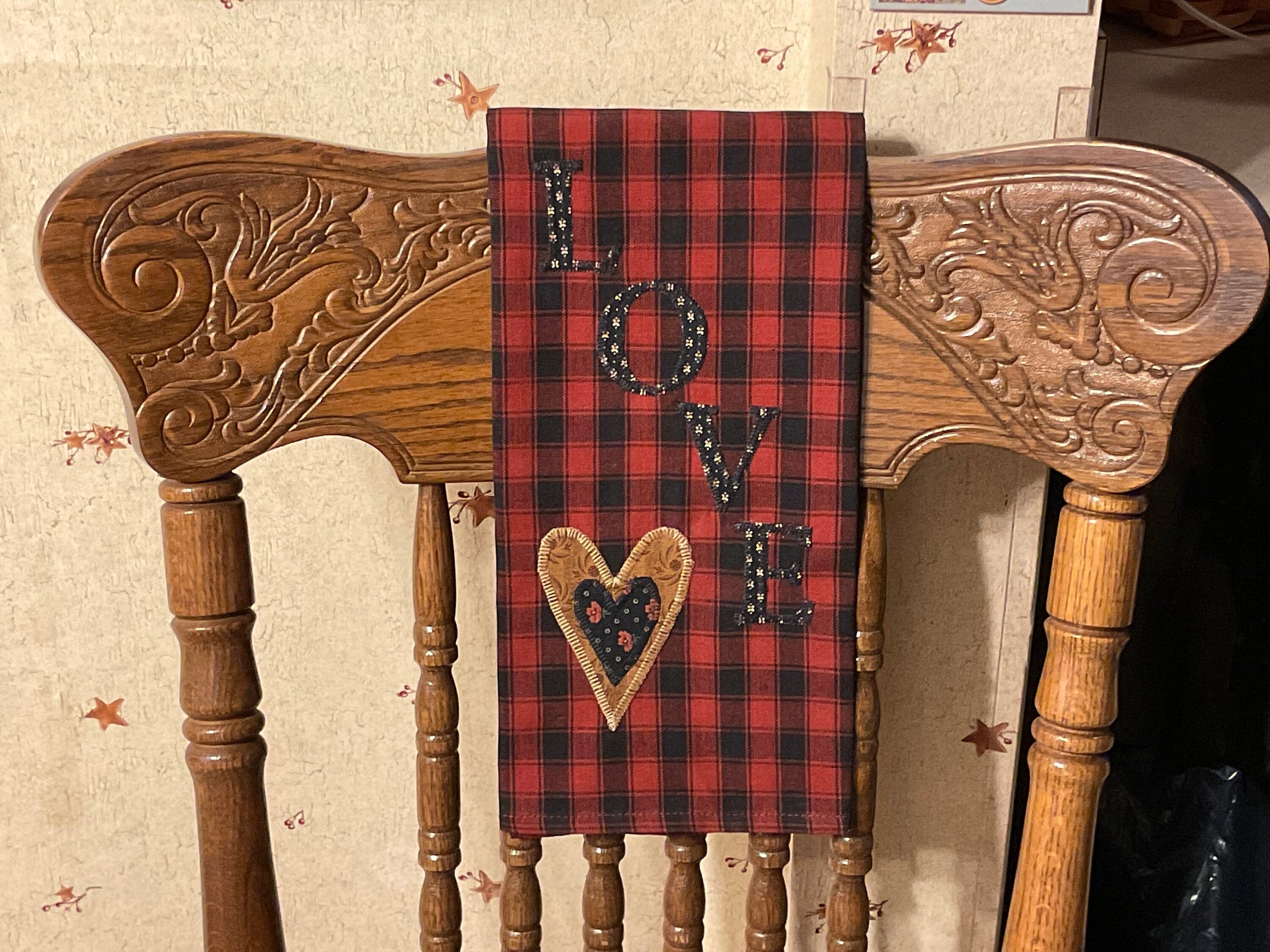 Valentine Primitive Farmhouse Towel Item #1828