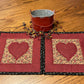 Primitive Farmhouse Valentine Potholders Item #1827