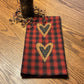 Primitive Farmhouse Valentine Heart Towel Item #1612