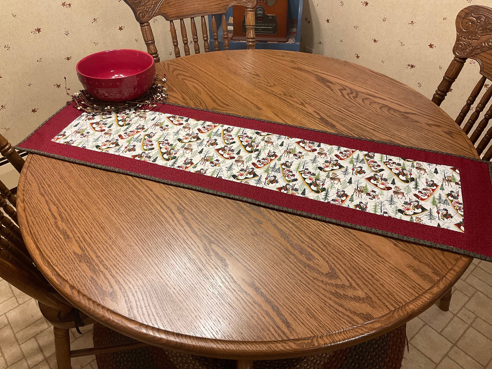 RESERVED FOR VICKI Primitive Farmhouse Christmas Table Runner Item #1613