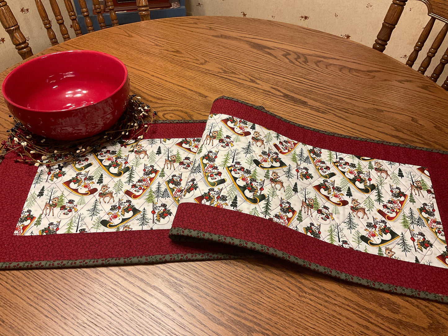 RESERVED FOR VICKI Primitive Farmhouse Christmas Table Runner Item #1613