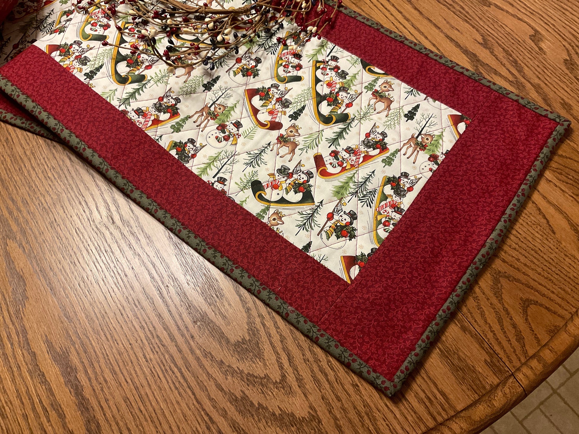 RESERVED FOR VICKI Primitive Farmhouse Christmas Table Runner Item #1613