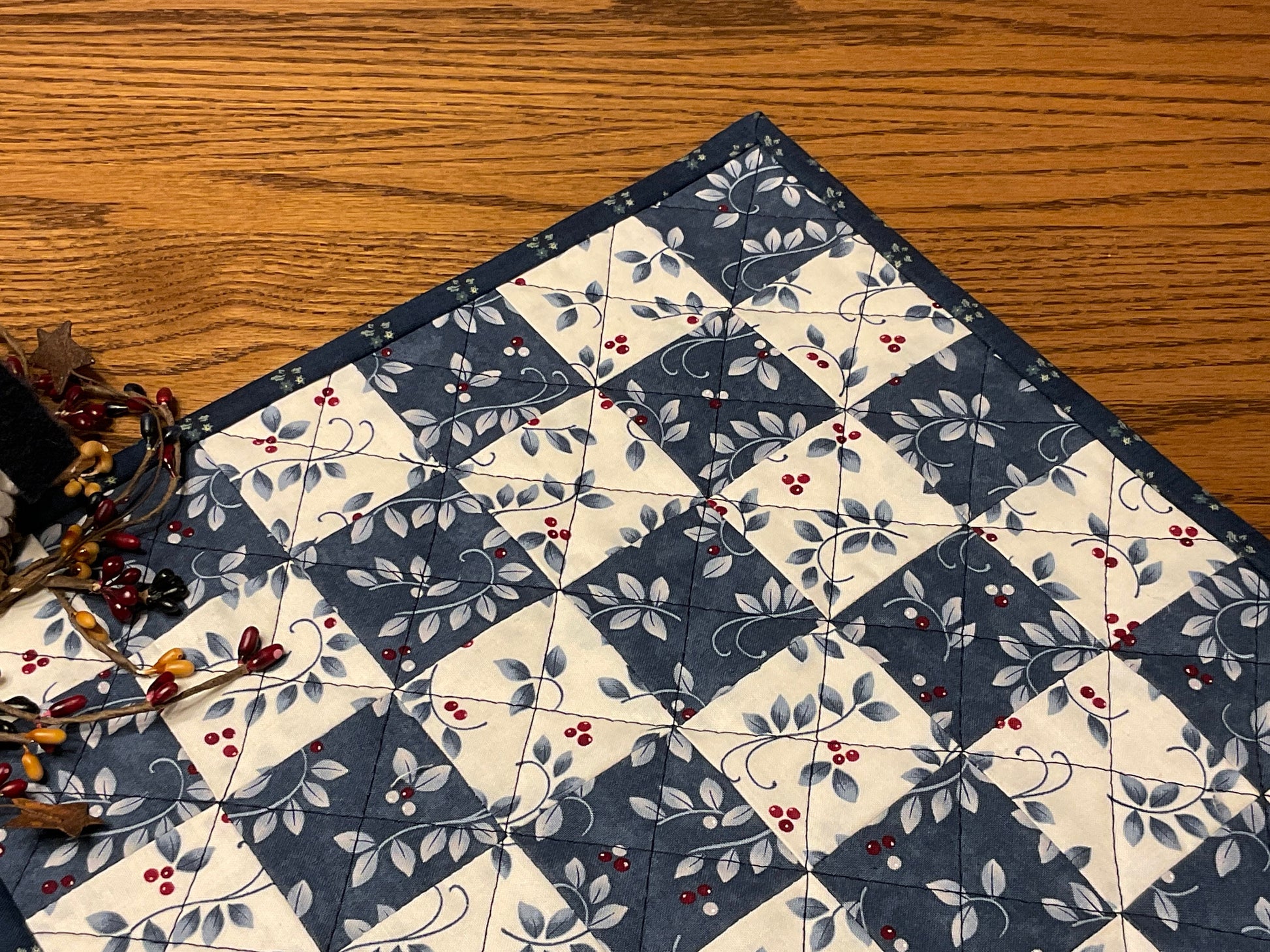 RESERVED FOR KRISTINE Primitive Farmhouse Winter Table Topper Item #1622