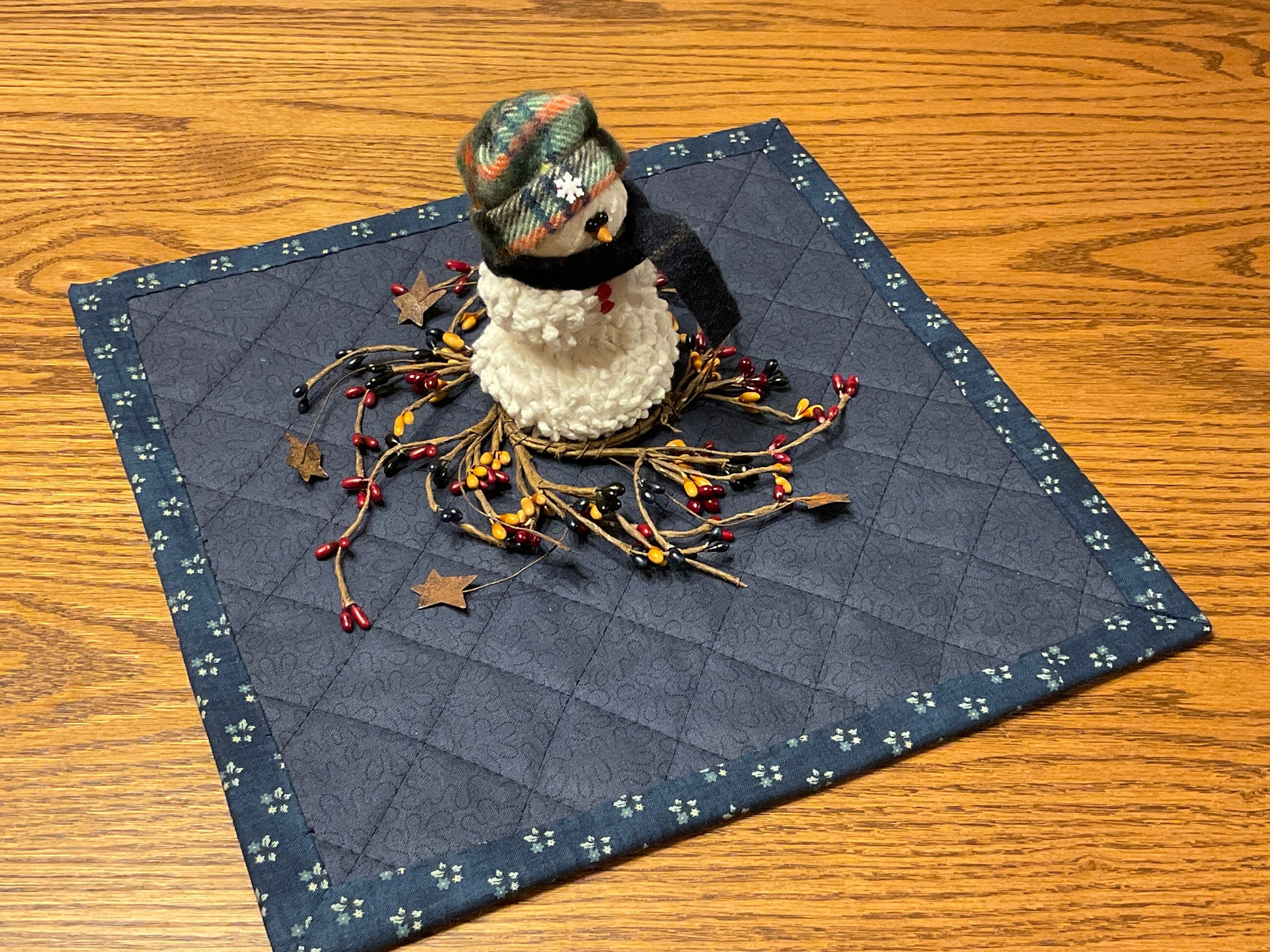 RESERVED FOR KRISTINE Primitive Farmhouse Winter Table Topper Item #1622