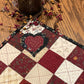 Primitive Farmhouse Valentine Heart Table Runner Item #1598