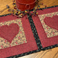 Primitive Farmhouse Valentine Potholders Item #1827