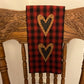Primitive Farmhouse Valentine Heart Towel Item #1612