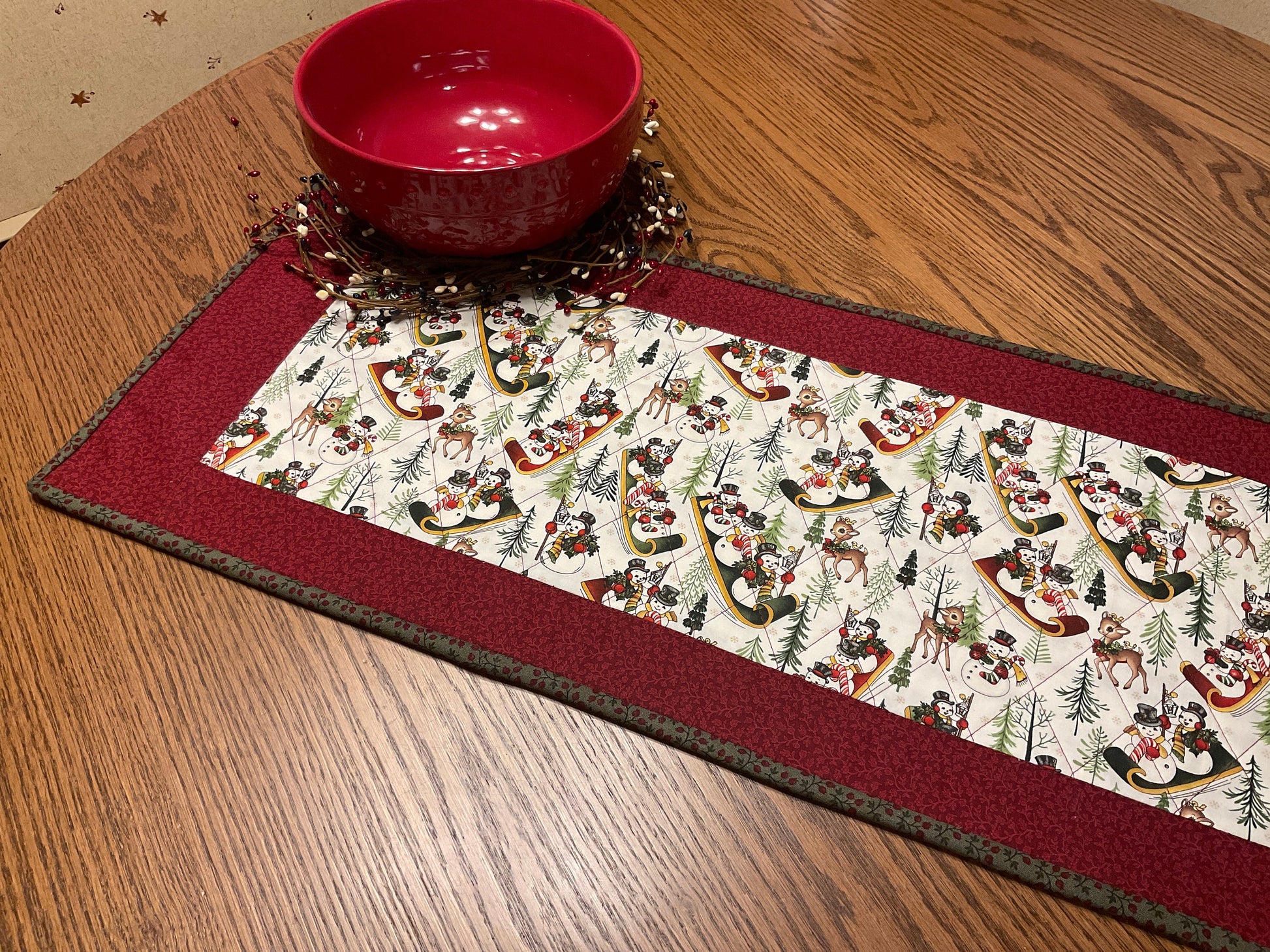 RESERVED FOR VICKI Primitive Farmhouse Christmas Table Runner Item #1613