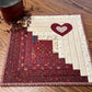 Primitive Farmhouse Log Cabin Valentine Table Topper Item #1628