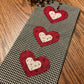 Valentine Primitive Farmhouse Valentine Hearts Towel #1838