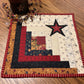 Primitive Farmhouse Log Cabin Table Topper Item #1634