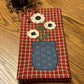 Primitive Farmhouse Spring Flowers Towel Item #1662