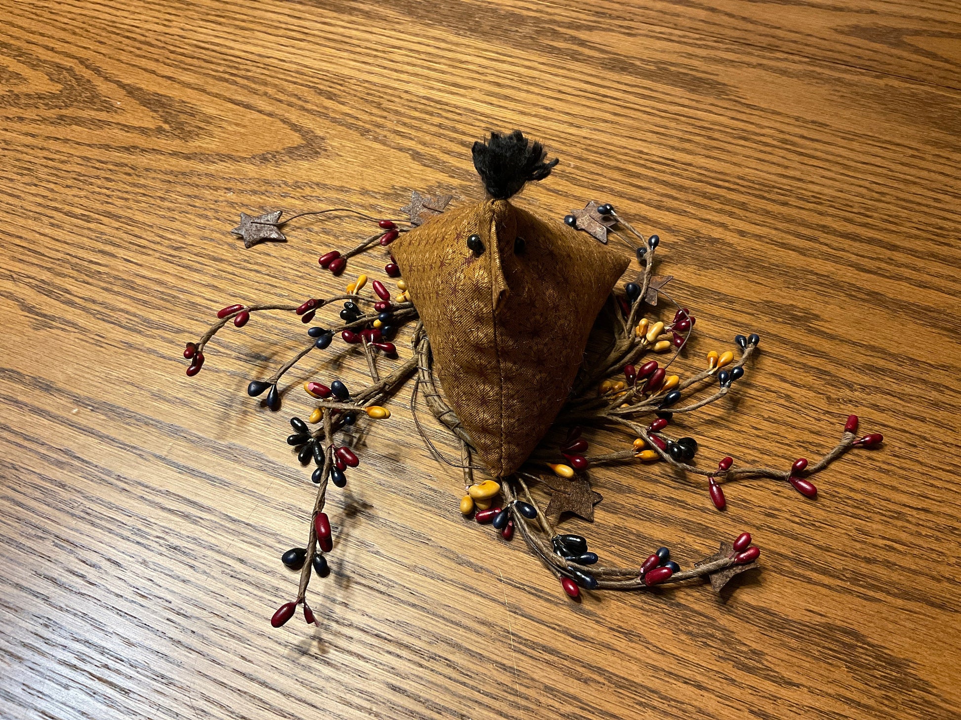 Primitive Farmhouse Chicken Pin Cushion, Shelf Sitter, Basket Filler Item #1668