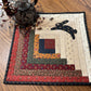 Primitive Farmhouse Log Cabin Easter Bunny Table Topper Item #1666