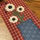 Primitive Farmhouse Spring Flowers Towel Item #1662