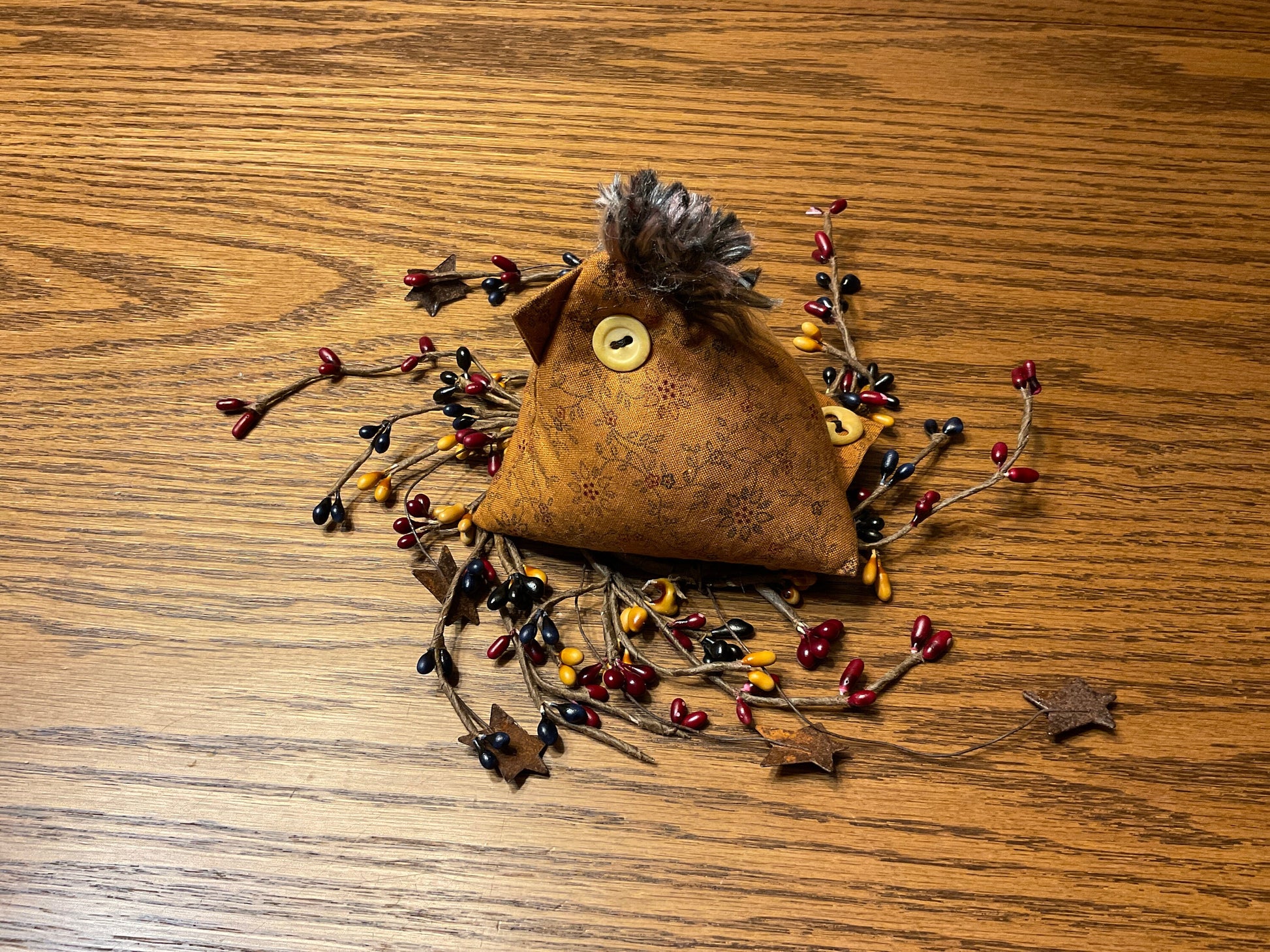 Primitive Farmhouse Chicken Pin Cushion, Shelf Sitter, Basket Filler Item #1667